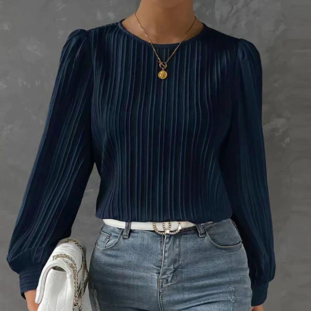 Blusa plisada de señora