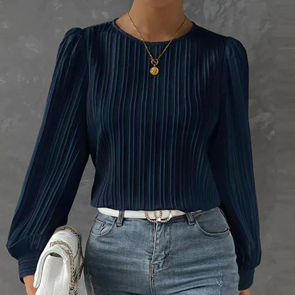 Blusa plisada de señora