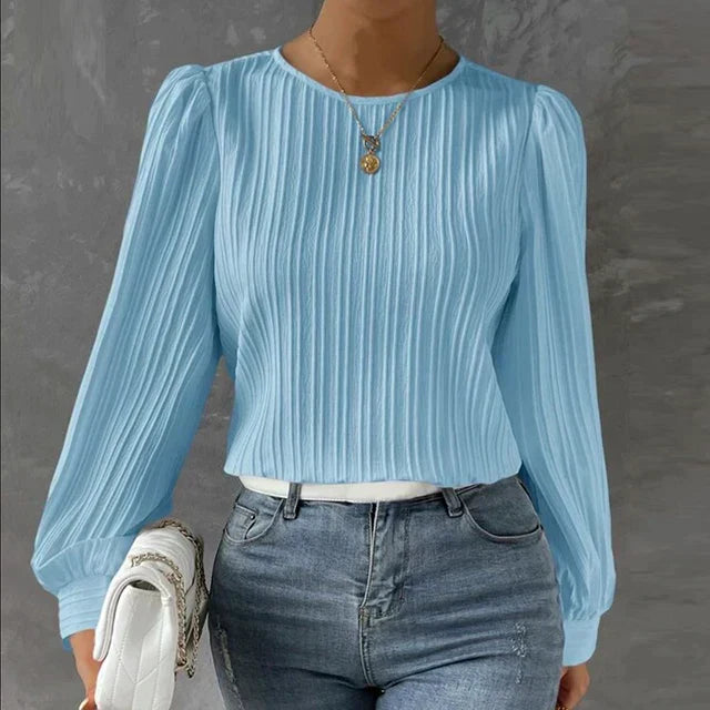Blusa plisada de señora