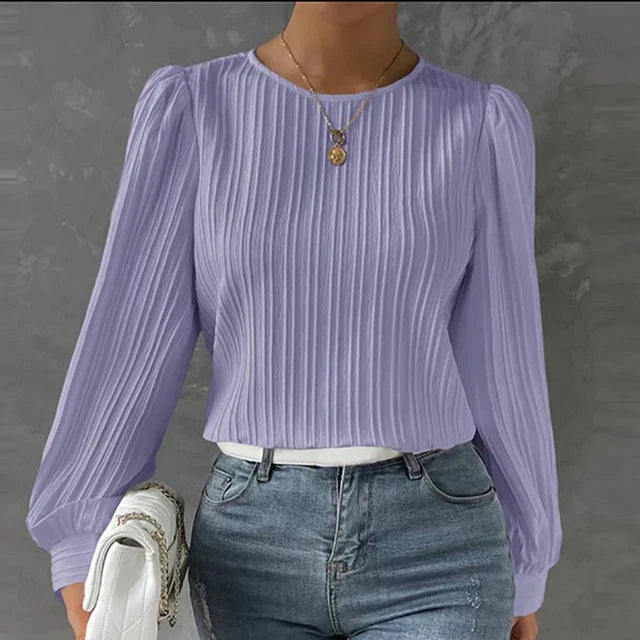Blusa plisada de señora
