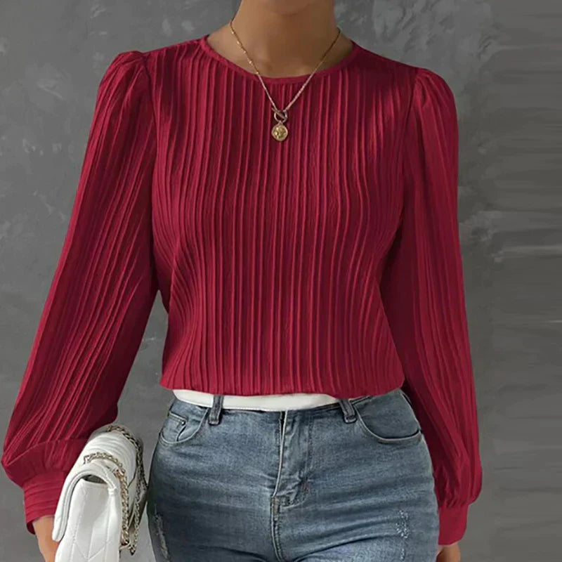 Blusa plisada de señora