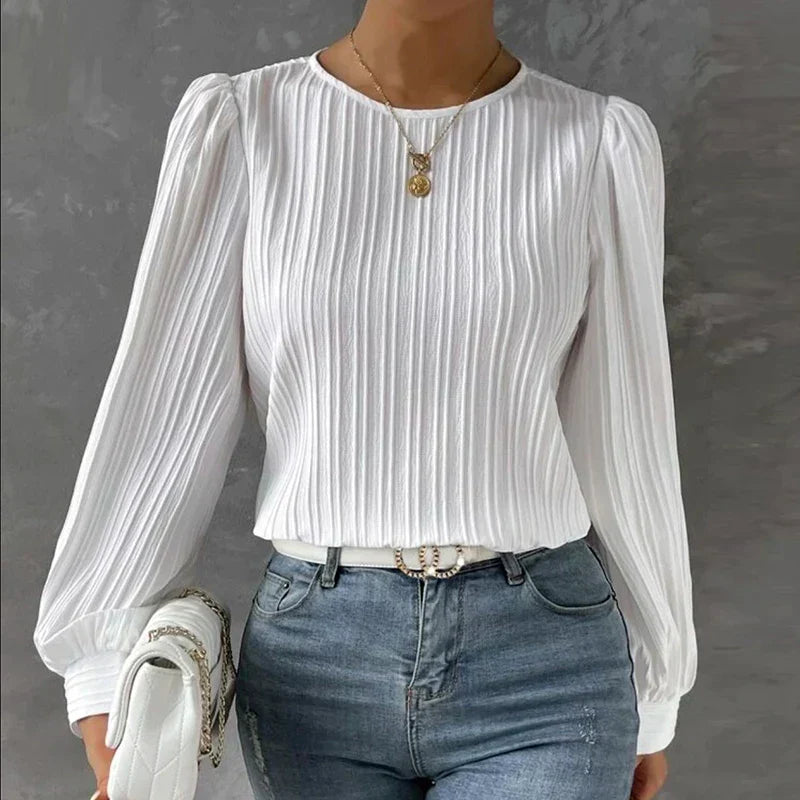 Blusa plisada de señora