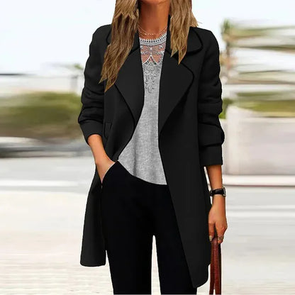 Chaqueta Quincy | Elegante abrigo largo con cuello
