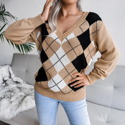 Oliv - Jersey de manga larga con cuello en V para mujer