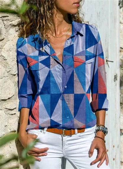Brenda | Blusa de verano con estampado geométrico para mujer