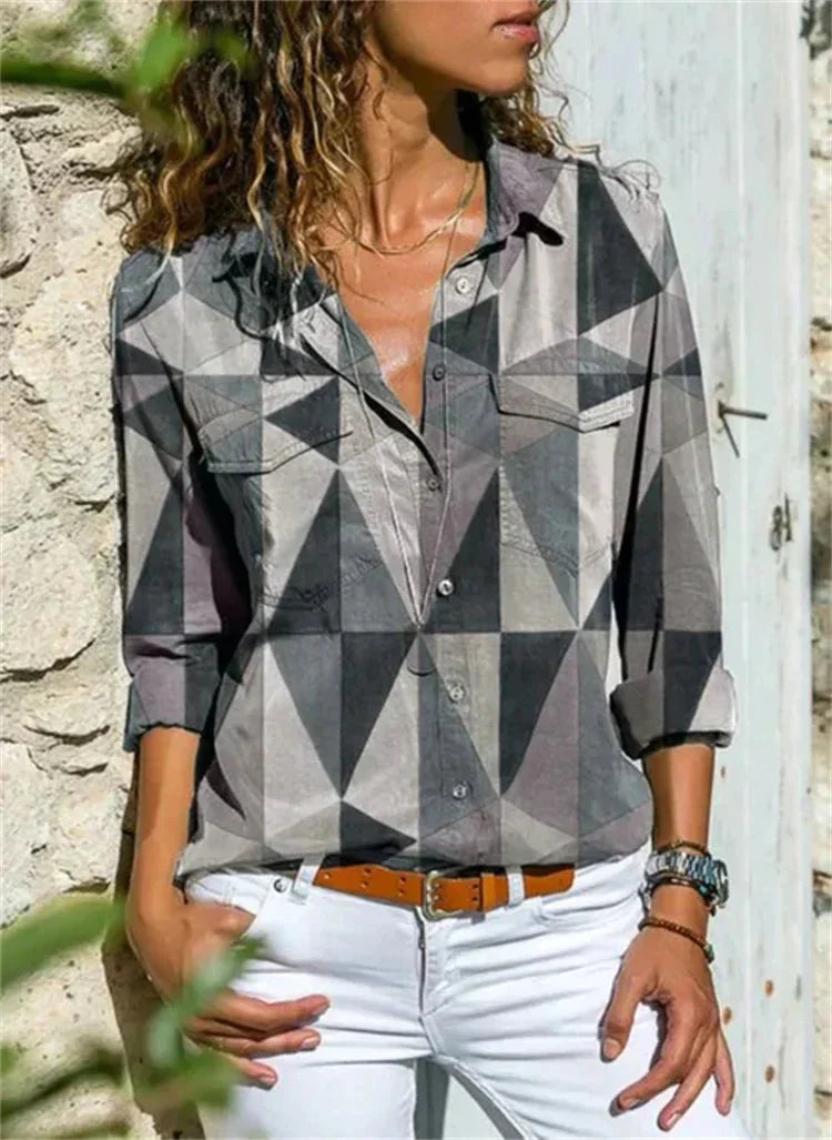 Brenda | Blusa de verano con estampado geométrico para mujer
