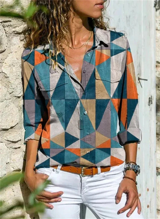 Brenda | Blusa de verano con estampado geométrico para mujer