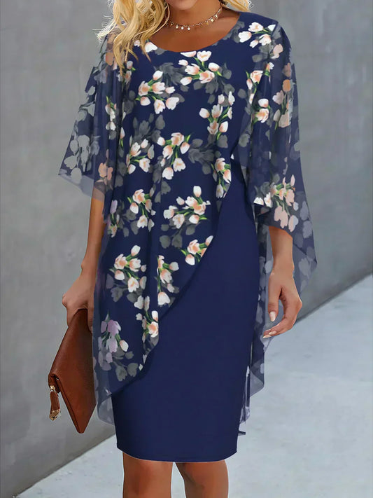 Vestido floral de gasa para mujer