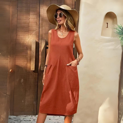 Elin | Vestido casual de verano de algodón y lino