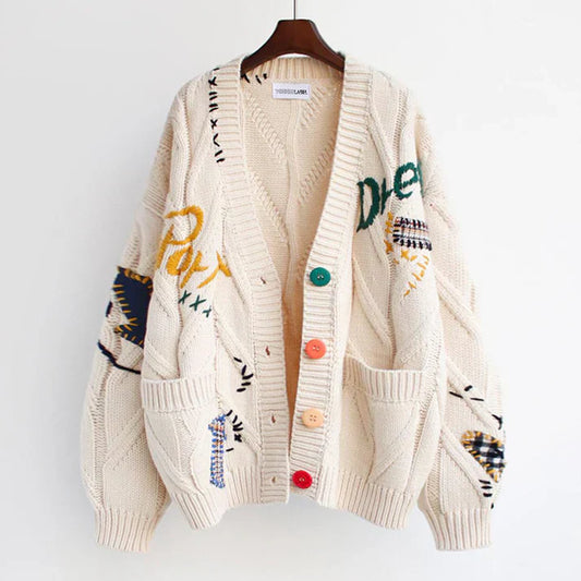 Ella | cárdigan con detalles de patchwork