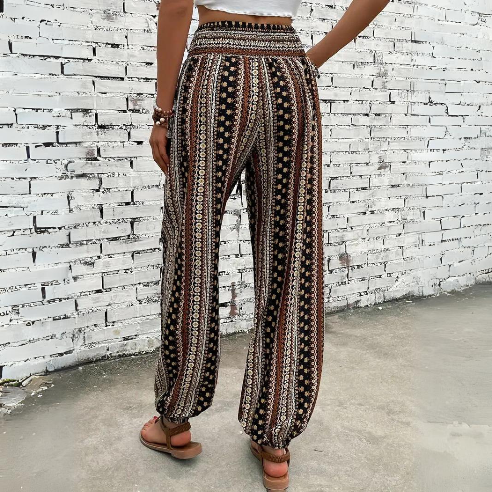 Ellie | Pantalón bohemio vintage de mujer con cintura elástica