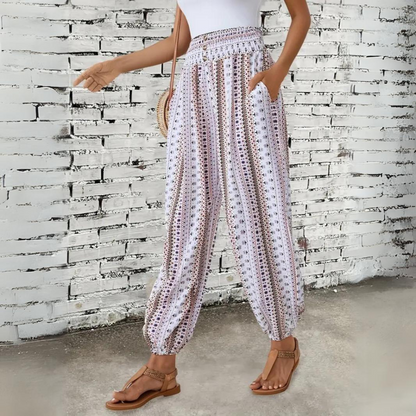 Ellie | Pantalón bohemio vintage de mujer con cintura elástica