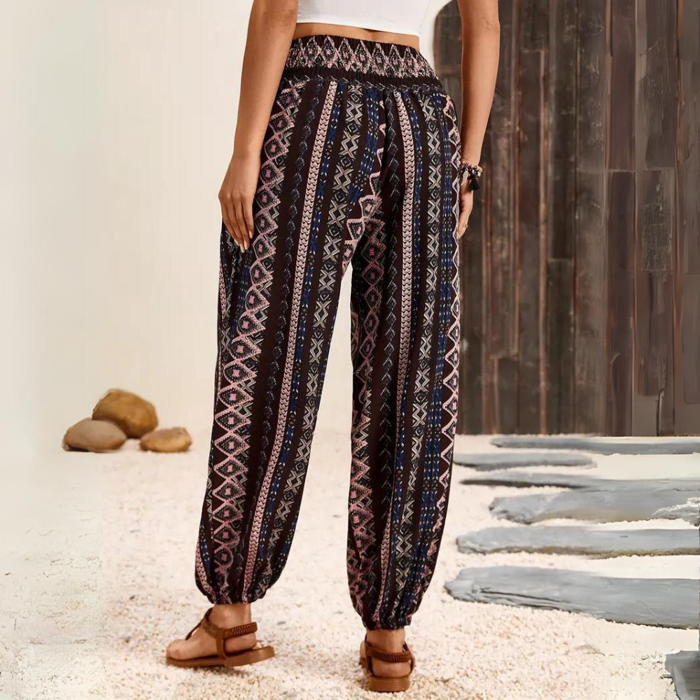 Ellie | Pantalón bohemio vintage de mujer con cintura elástica