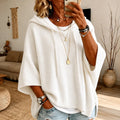Damski Sweter Poncho z Kapturem Oversize Rękaw Nietoperz