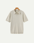 Męska Koszulka Polo Prążkowana Casual