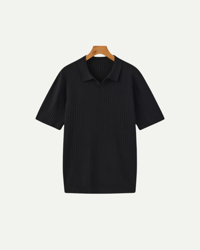 Męska Koszulka Polo Prążkowana Casual