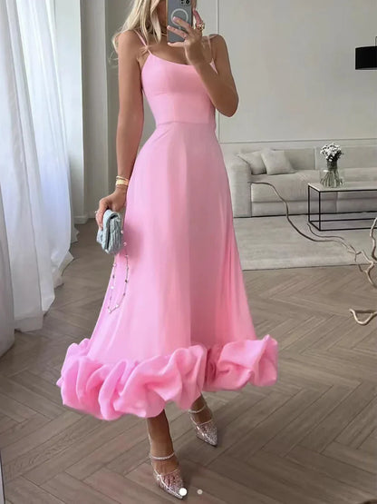 Emilia - Vestido midi con volante y corpiño