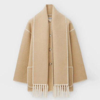 Abrigo bufanda casual para mujer