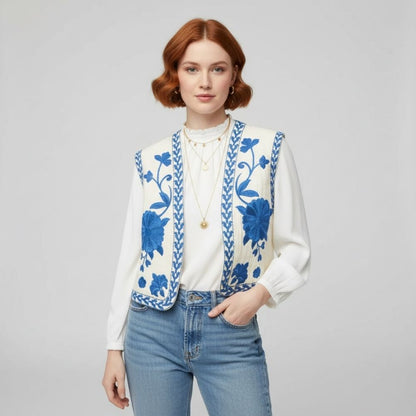 Flora | Chaleco de mujer con flores, elegante y cómodo