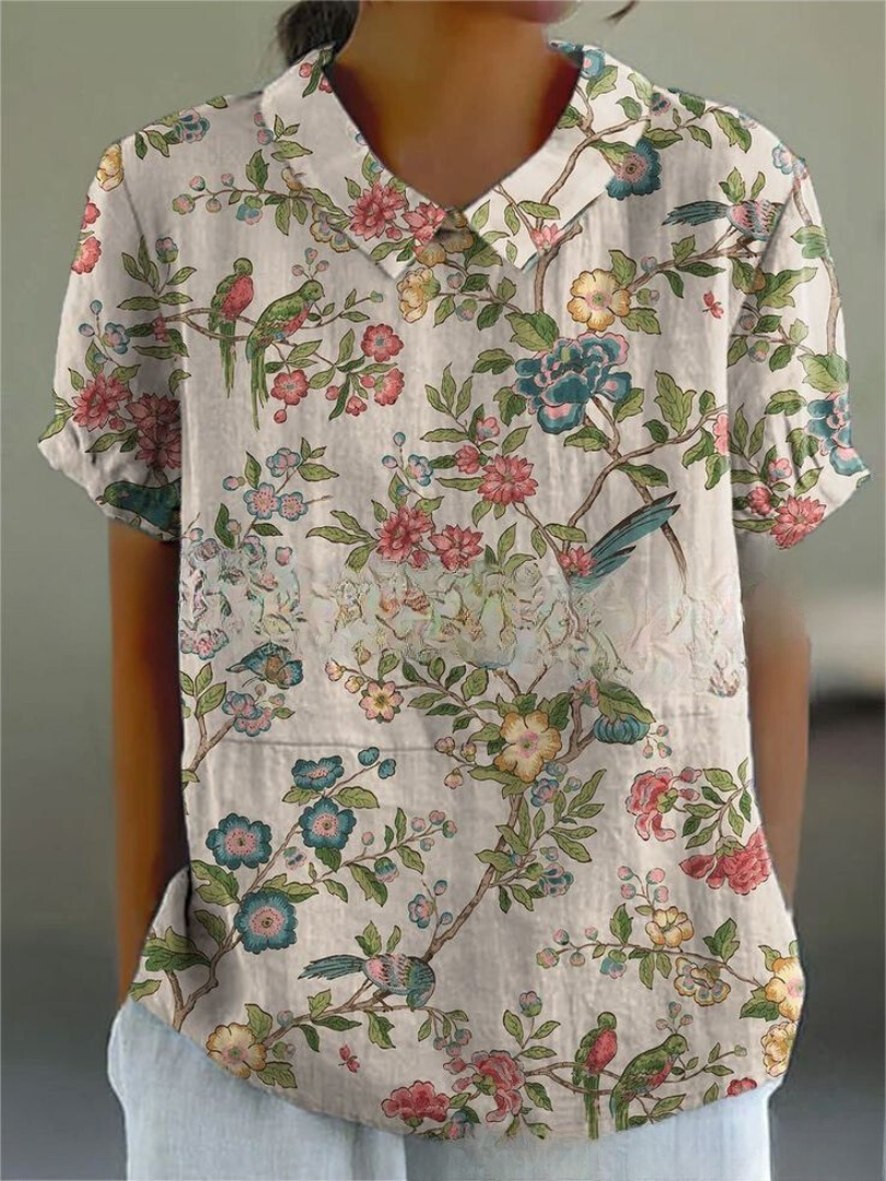 Liv | Elegante blusa de mujer con estampado floral