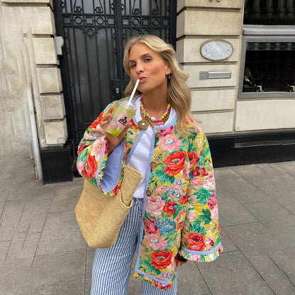 Graciela | Chaqueta acolchada para mujer con estampado floral elegante y cómoda