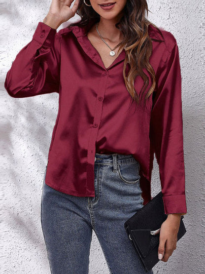 Karin | Blusa sedosa de manga larga para mujer