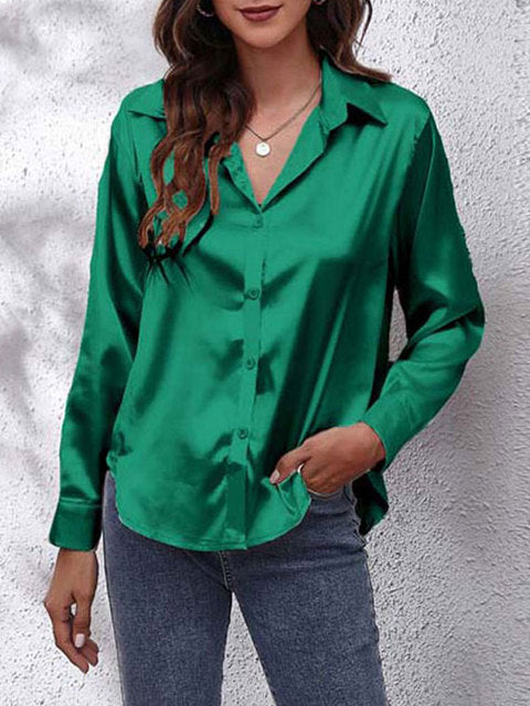 Karin | Blusa sedosa de manga larga para mujer
