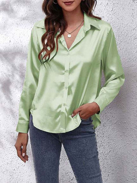 Karin | Blusa sedosa de manga larga para mujer