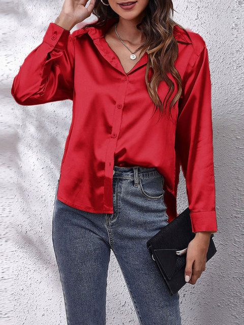 Karin | Blusa sedosa de manga larga para mujer