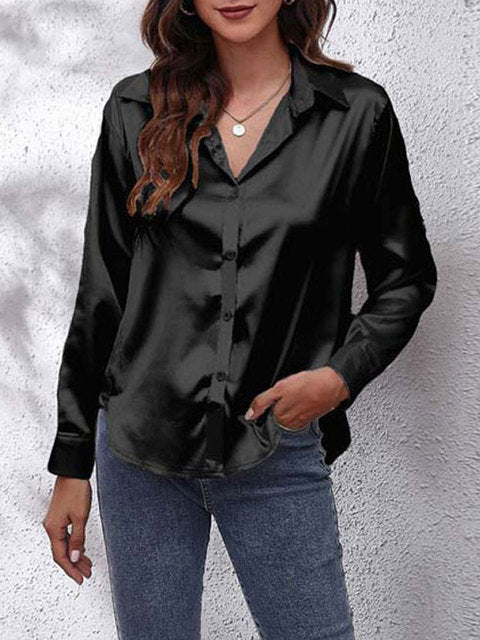 Karin | Blusa sedosa de manga larga para mujer