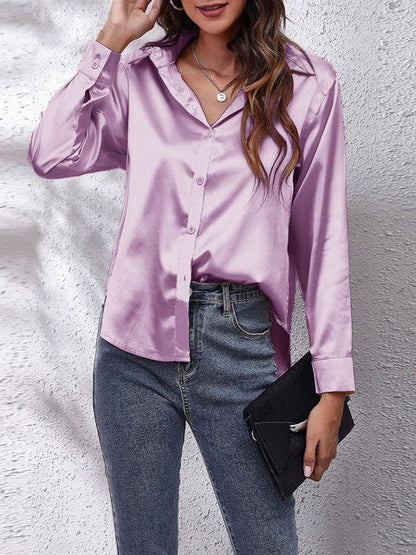 Karin | Blusa sedosa de manga larga para mujer