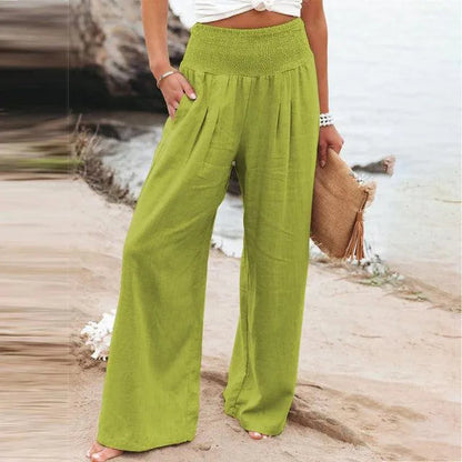 Pantalones de verano para mujer | Casual Chic | Mezcla de algodón y lino | Ideales para ocasiones veraniegas