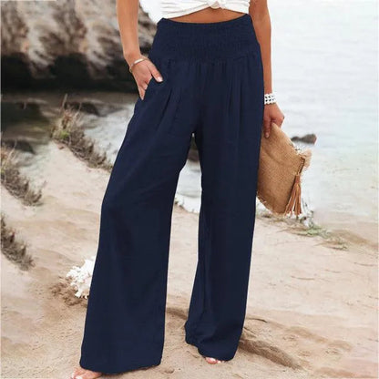 Pantalones de verano para mujer | Casual Chic | Mezcla de algodón y lino | Ideales para ocasiones veraniegas