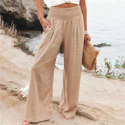 Pantalones de verano para mujer | Casual Chic | Mezcla de algodón y lino | Ideales para ocasiones veraniegas