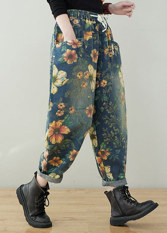Pantalones estampados con cordón