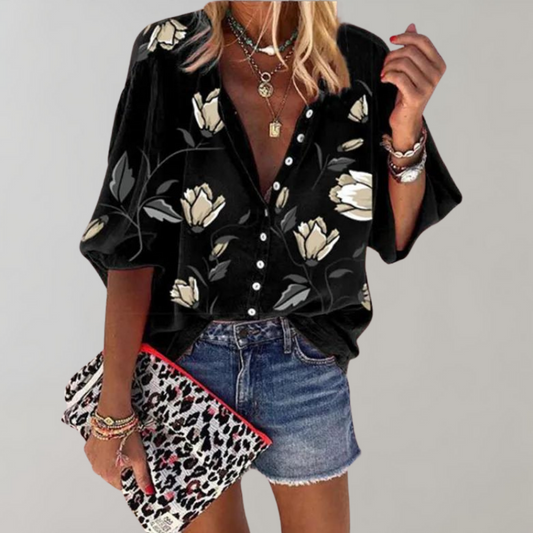 Mavis - Blusa con estampado floral para mujer - Moderna y fácil de llevar