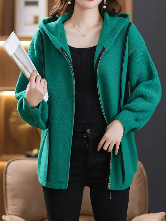 Chaqueta de mujer con capucha y cremallera