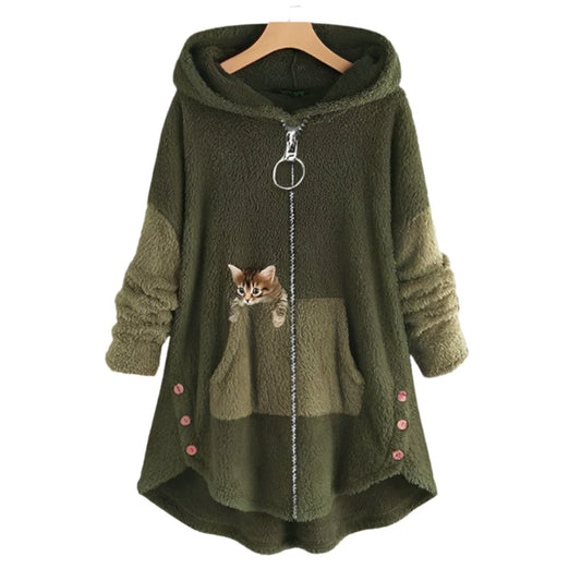 Chaqueta polar de gran tamaño | Perfecta para el día a día y las actividades al aire libre para mujer
