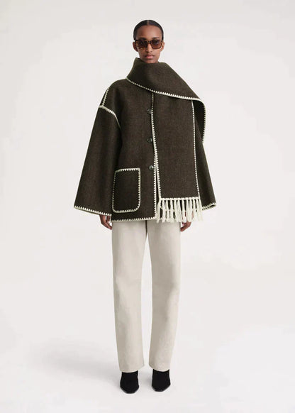 Merino | Chaqueta de lujo con bufanda