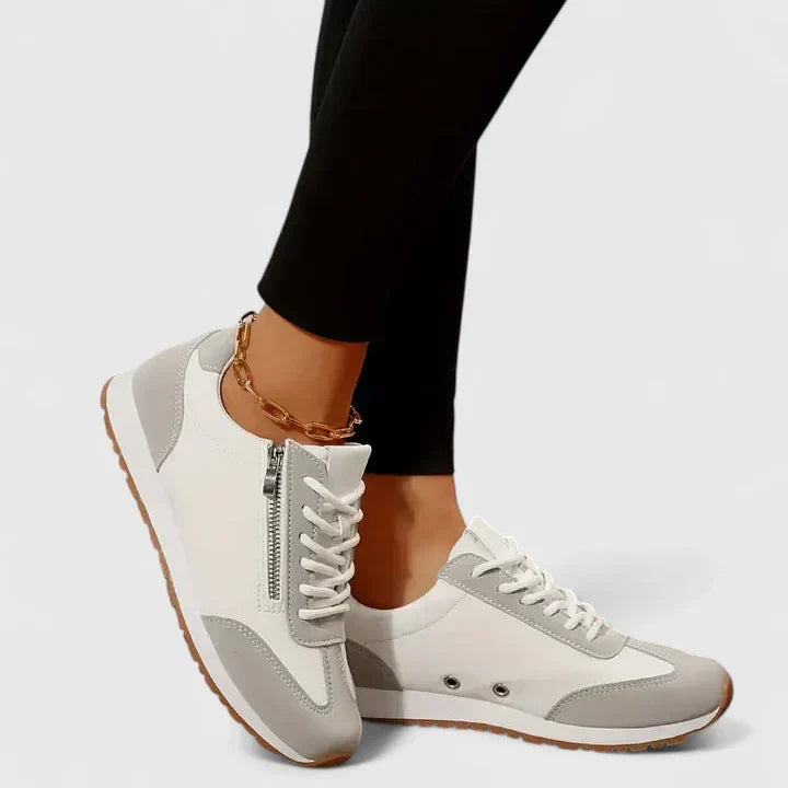 Damskie Sneakersy Sznurowane Z Zamkiem