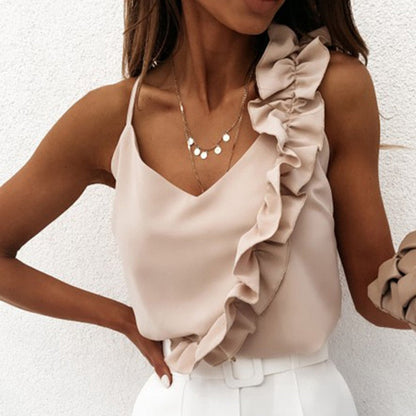 Lorraine - Top de un hombro con volantes para mujer - Chic & Trendy
