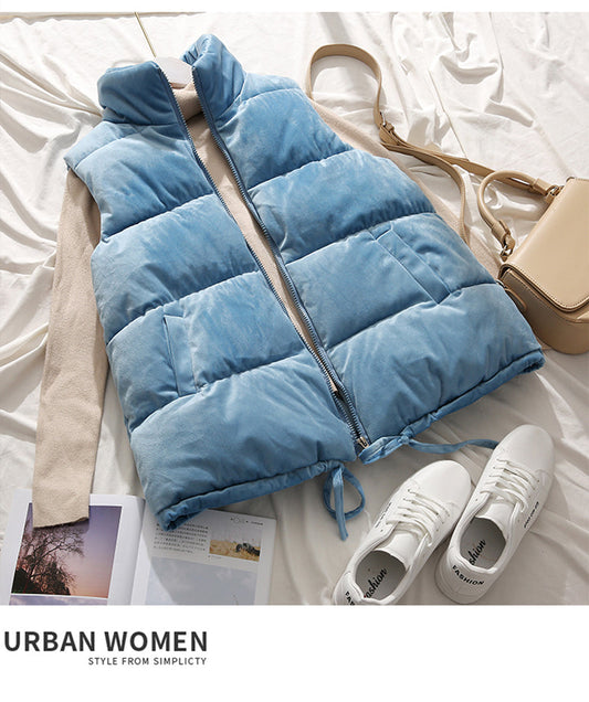 Chaleco azul para señora