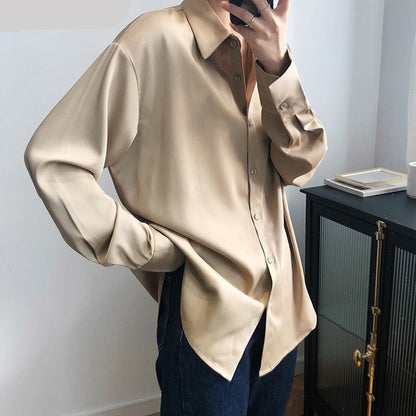 SakiesBlouse I Blusa de satén para mujer