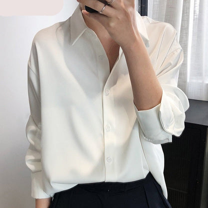 SakiesBlouse I Blusa de satén para mujer
