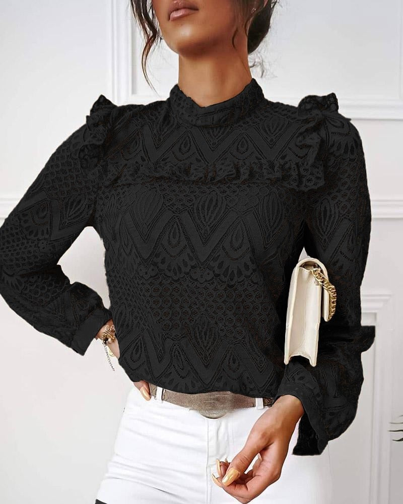 LisaBlouse I Blusa Con Rouffles Para Mujer