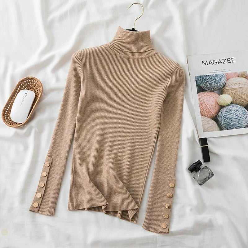 Jenna | Jersey de manga larga y cuello alto para mujer