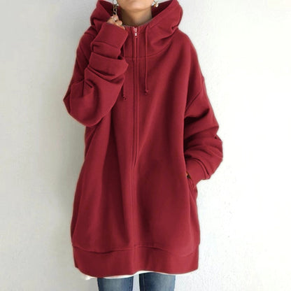 Acogedora sudadera con capucha oversize de invierno para mujer