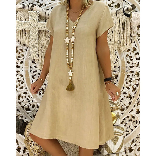 Vestido casual de algodón suelto