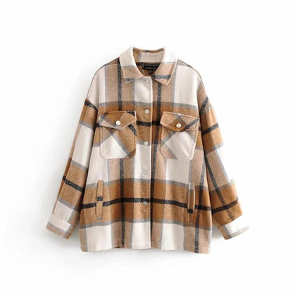 ALICE Camisa casual oversize de lana a cuadros