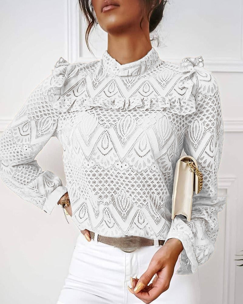 LisaBlouse I Blusa Con Rouffles Para Mujer